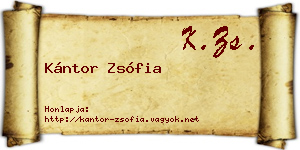 Kántor Zsófia névjegykártya